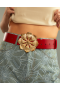 Women Cynthia Rowley Belts & Ties | Gold Flower Buckle Belt