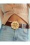 Women Cynthia Rowley Belts & Ties | Gold Flower Buckle Belt