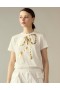 Women Cynthia Rowley Tops | Metallic Bow Tee