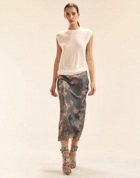 Women Cynthia Rowley Bottoms | Claude Silk Lamé Skirt