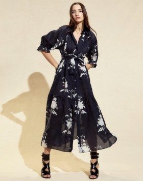  Vestidos Cynthia Rowley para mulheres | Vestido Rosewood com pregas