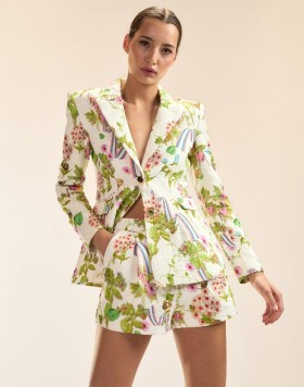  Női Cynthia Rowley dzsekik és kabátok | Mintás, testhezálló brokát dzseki