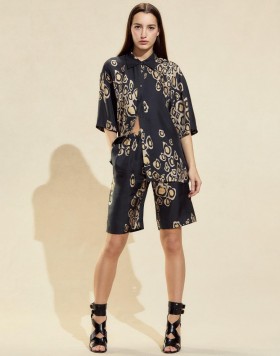  Bun na mBan Cynthia Rowley | Gearrghráin Scragall Óir Amalfi