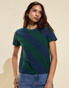 Top da donna Cynthia Rowley | Maglietta a righe diagonali