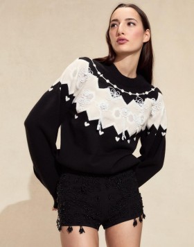 Top da donna Cynthia Rowley | Maglione con perline Milei