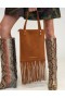  Cynthia Rowley-vesker til dame | Felicity Fringe Suede Tote