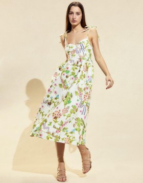 Vestidos Cynthia Rowley para mujer | Vestido midi de brocado estampado