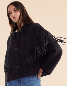  Dames Cynthia Rowley jassen en mantels | Carrie Cropped Fringe Suède Jas