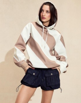 Naisten Cynthia Rowley -topit | Drew-raidallinen huppari