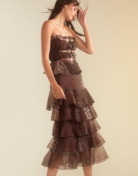  Bas de robe Cynthia Rowley pour femme | Jupe en organza de soie Prim