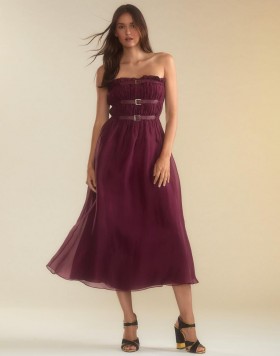  Robes Cynthia Rowley pour femmes | Robe en organza de soie Buckle Up