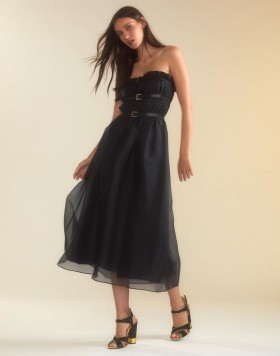  Robes Cynthia Rowley pour femmes | Robe en organza de soie Buckle Up