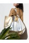  Cynthia Rowley Damentaschen | Oversized Tote Bag aus veganem Leder in Metallic-Optik |